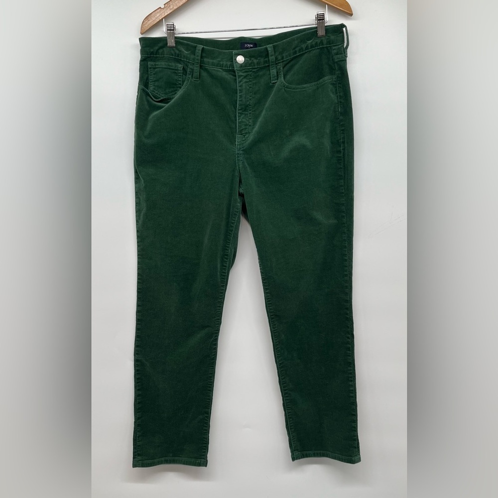 J. Crew Factory Corduroy full-length essential straight pant Palm Green Women 32